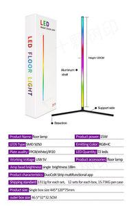 LED 轉角落地燈、APP 和遙控音樂同步/定時/可調光/多種照明模式 RGB 情緒照明適用於客廳、臥室、遊戲室燈、現代家居裝飾