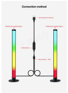 2022新品 2.4G遙控桌面LED氛圍燈 電競音樂拾音燈 電腦電視幻彩